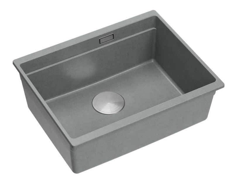 Quadri Newport II granitna vgradna siva pomivalna korita 560x450mm z inox čepom in odtočnim pokrovčkom 1208967456