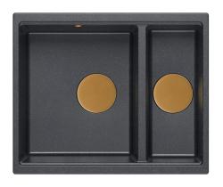 Quadri Newport II antracit 1,5 pomivalno korito granit nadgradno in vgradno pomivalno korito 555x460mm s kovinskim čepom 1208967474