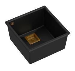 Quadri Quadrangle črna granitna podvgradna korito 42x42cm s bakrenim čepom 1208967482