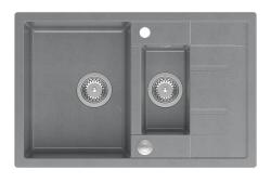 Quadri Brenton siva granitna nadgradna pomivalna korita z odcejalnikom 78x50cm z inox čepom 1208967559