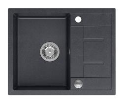Quadri Dalton antracitna granitna pomivalno korito z odcejalnikom 62x50 cm z nerjavečim jeklenim čepom 1208967570