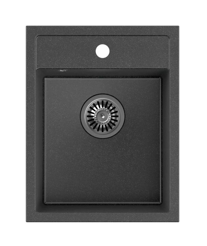 Quadri London granit antracitna pomivalno korito 39x50cm z luknjo za pipo, vgradnja 1208967584
