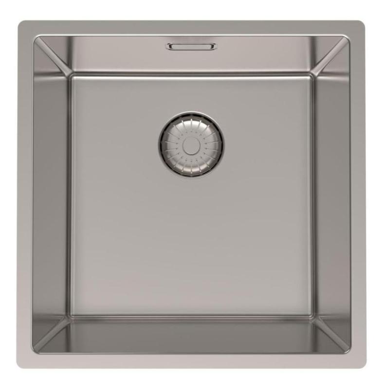 Pure.Sink Prestige roestvrijstalen spoelbak 40x40 cm 10 mm radius onderbouw, vlakbouw en opbouw PPG4040-02