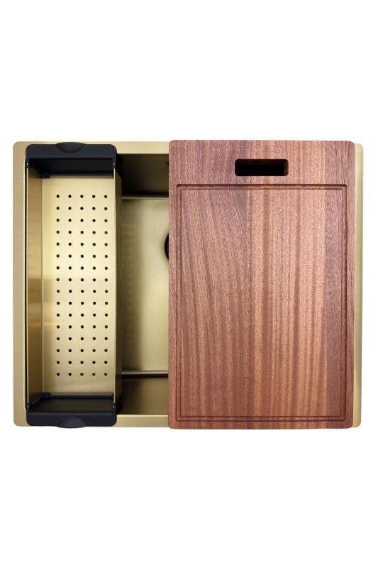 Pure.Sink Prestige pomivalno korito 50x40 cm PVD Zlato 10mm radijus podvgradnja, poravnana vgradnja in nadvgradnja PPG5040-60