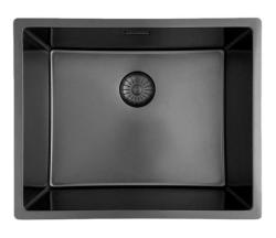 Pure.Sink Prestige pomivalno korito 50x40 cm PVD Gun Metal 10mm radijus za vgradnjo pod pult, v ravnini s pultom in na pult PPG5040-61