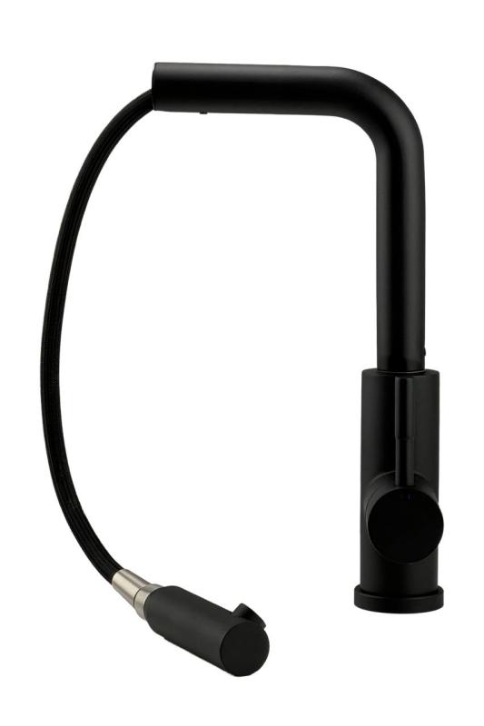 Pure.Sink Elite Steel Spark-S kuhinjska armatura Mat črna z izvlečno cevjo PS8041-10