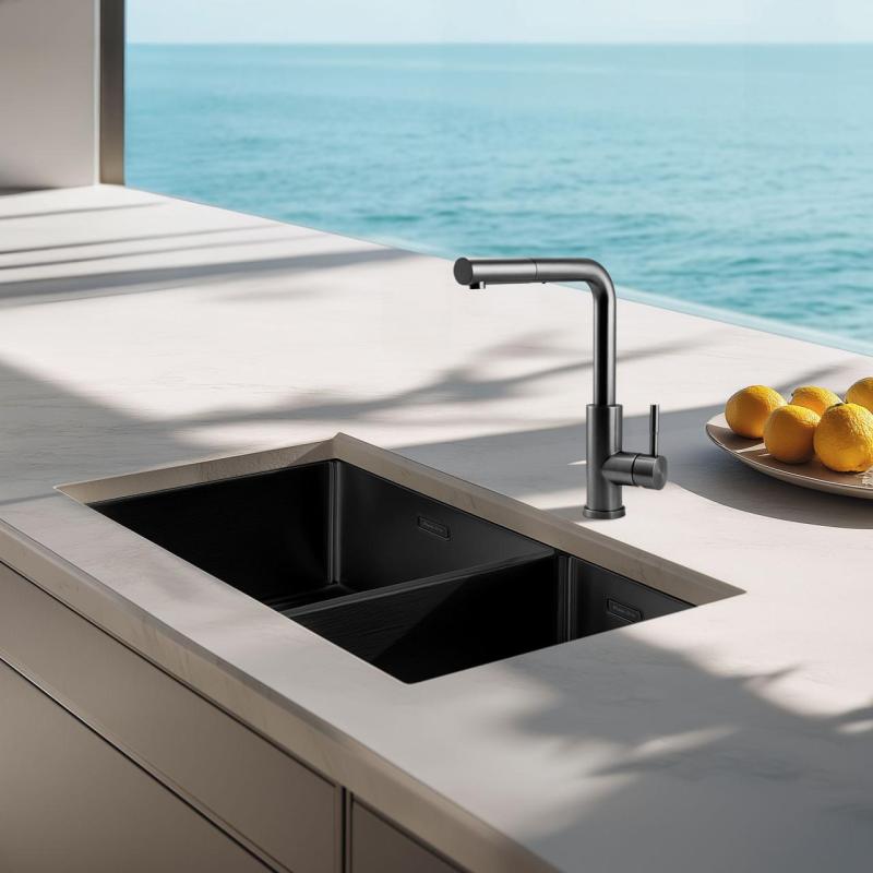 Pure.Sink Elite Steel Spark-S kuhinjska armatura PVD Gun metal z izvlečno cevjo PS8041-61