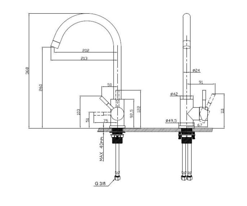 Pure.Sink Elite Steel Stream kuhinjska armatura iz Nerjavečega Jekla PS8044-02