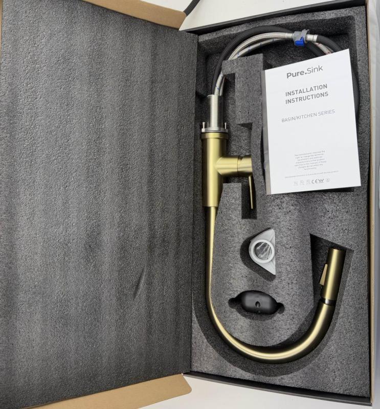 Pure.Sink Elite Steel Stream-S kuhinjska armatura PVD pištolsko jeklo z izvlečno cevjo PS8045-61