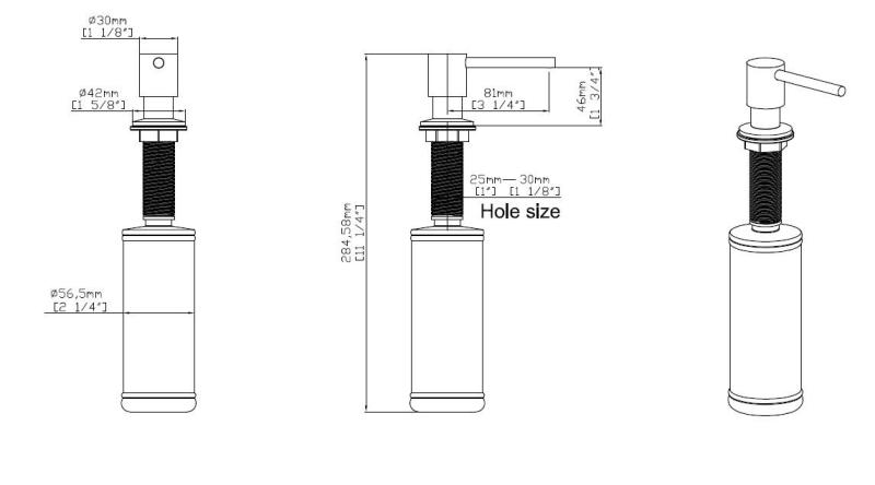 Pure.Sink Elite Steel Shine dozirnik za milo PVD Gun Metal PS9010-61
