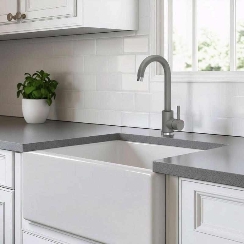 Quadri Coventry Kuhinjska Pipa Siva z Vrtljivim Izlivom 1208967666