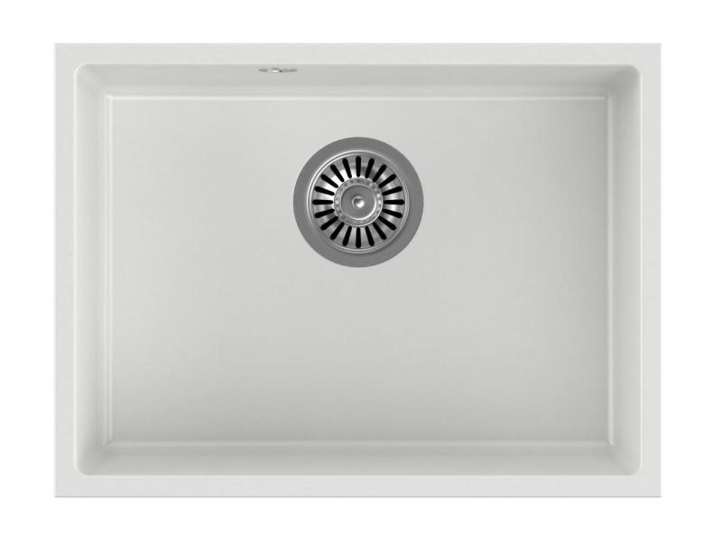 Quadri Elston Bela Granit Podvgradni Pomivalno Korito 495x360 mm z Nerjavečo Jekleno Čepom 1208967774