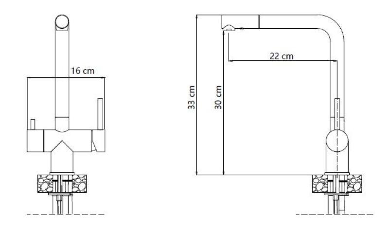 Quadri Ellesmere Kuhinjska mešalna pipa PVD Zlata 3-smerna z dodatno povezavo za filtrirano vodo 1208967781