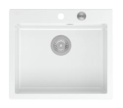 Quadri Sheffield Bel Granieten Inbouw- of Opbouwspoelbak 57x50 cm met Kraangat en RVS Plug - 1208967815