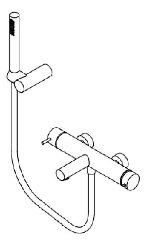 Waterevolution Flow termostatska dvopotna pršna armatura s ročno prho črna T130TNPR