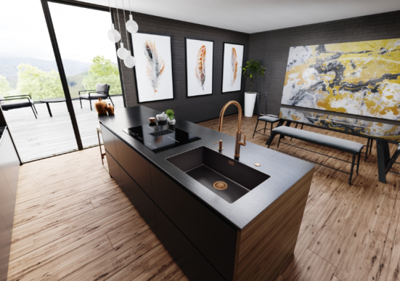 Franke Mythos Masterpiece Kuhinjska Pipa Baker z J-Izlivom in Izvlečno Prho - 115.0711.557