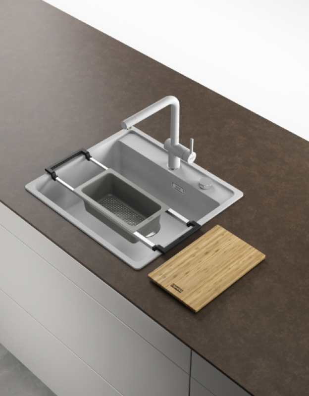 Franke Universalni Pripomoček All-In Set 1 - Rezkalna deska, Plastična Vložna Posoda in Teleskopski Most 112.0655.481