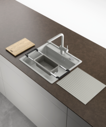 Franke Universele Accessoire All-In Set 3 - Rezkalna deska, plastična vstavljiva posoda, odcejalna podloga in teleskopski most 112.0655.483