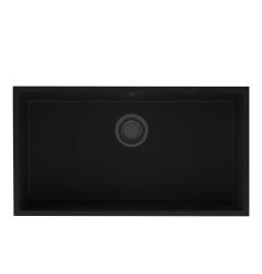 GraniteMy Universal Velika Črna Granitna Pomivalno Korito 74x40 cm z gun metal čepom - 1208967896