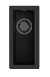 GraniteMy Universal Majhno Črno Granitno Korito 17x40 cm nadgradnja podgradnja in vgradnja z gun metal čepom - 1208967899