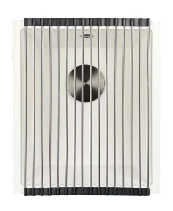 GraniteMy Universal bela granitna pomivalna korita 34x40 cm bela nadgradnja podgradnja in vgradnja s plosko površino z gun metal vtičem 1208967904