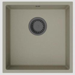 GraniteMy Universal Beige Peščeni Granitni Pomivalnik 40x40 cm za nadgradno, podgradno in vgradno montažo z gun metal čepom - 1208967919