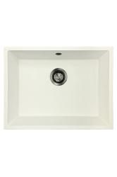 GraniteMy Universal Granitni Belo Umivalnik 55x40 cm za montažo na vrhu, podno in v ravnini z gun metal čepom- 1208967933