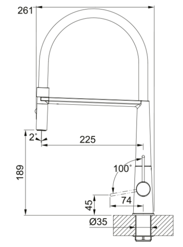 Franke Icon Enoročna Kuhinjska Armatura z Gibljivo Ročno Prho, Črna 115.0690.598