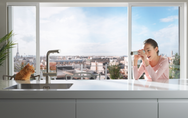 Franke Active Twist Enoročna Mešalna Pipa iz Nerjavečega Jekla z Izvlečno Izlivko in Vgrajenim Upravljanjem Odpada 115.0653.505