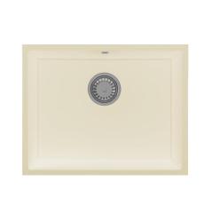 GraniteMy Universal granitna bež peska pomivalno korito 55x40 cm za vgradnjo pod pultom in vgradnjo v pult z nerjavečim jeklenim čepom 1208968012