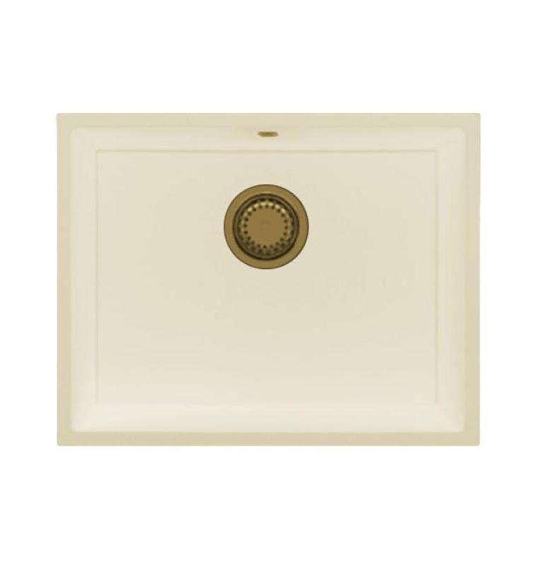 GraniteMy Universal granitna bež peščena pomivalno korito 55x40 cm nadgradna, podgradna in vgradna z zlato odtočno zaporo 1208968013.