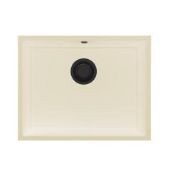GraniteMy Universal granitna bež peščena pomivalno korito 55x40 cm nadgradna, podgradna in vgradna z črnim čepom 1208968015.