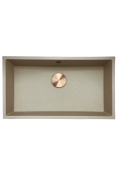 GraniteMy Universal granitna bež peska pomivalno korito 74x40 cm za vgradnjo pod pultom in vgradnjo v pult z bakrenim čepom 1208968019