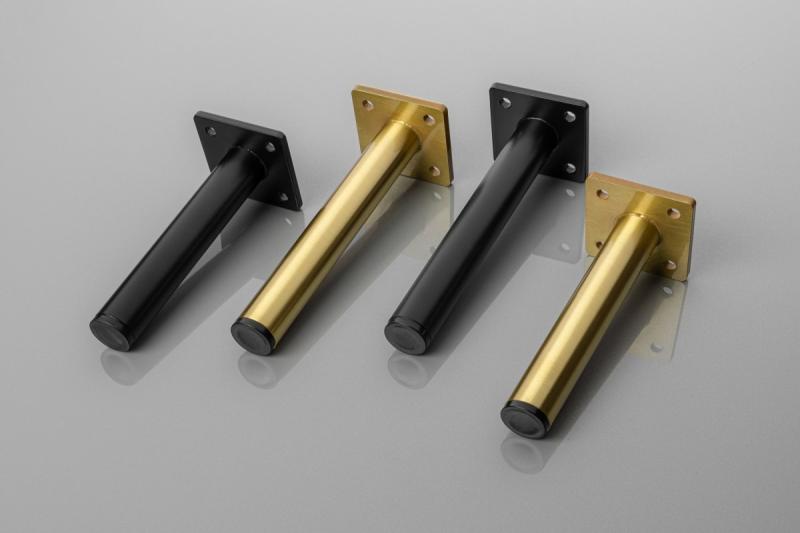 GTV RONDA SIMPLE pohištvena noga, preklopljena, H=180 mm, fi25 mm, jeklo, zlato brušeno