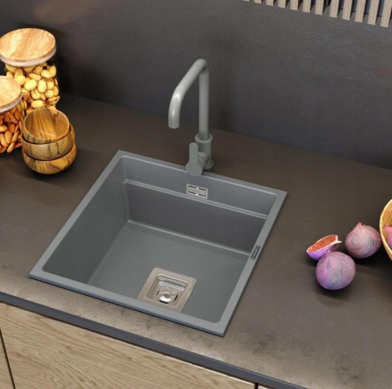 Graniteland Stellar Kuhinjska armatura Siva z vrtljivim izlivom 1208969530