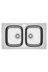 Franke Spark SKX 620-86 Dvojno Nerjavno Jeklo Pomivalno Korito z Odprtino za Pipo Nadgradnja 86x50cm 101.0714.440