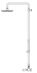 Waterevolution Flow drieweg-douchemengkraan met hoofddouche diameter 250 mm en ronde handdouche Wit T131NR25BR