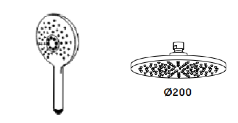 Waterevolution Flow triventilna termostatska prha z glavo prhe in okroglo ročno prho Bela T131TNRBR