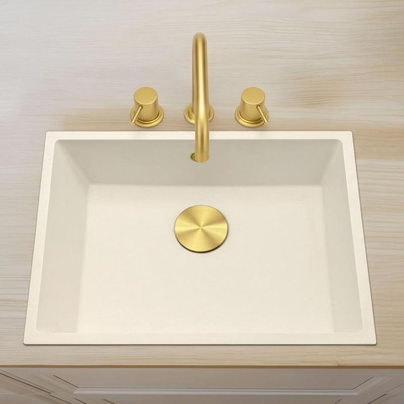 Waterevolution Flow 3-luknjična kotna kuhinjska armatura z vrtljivim izlivom in priključkom za filtrirano vodo, svetlo zlata T152HWGE