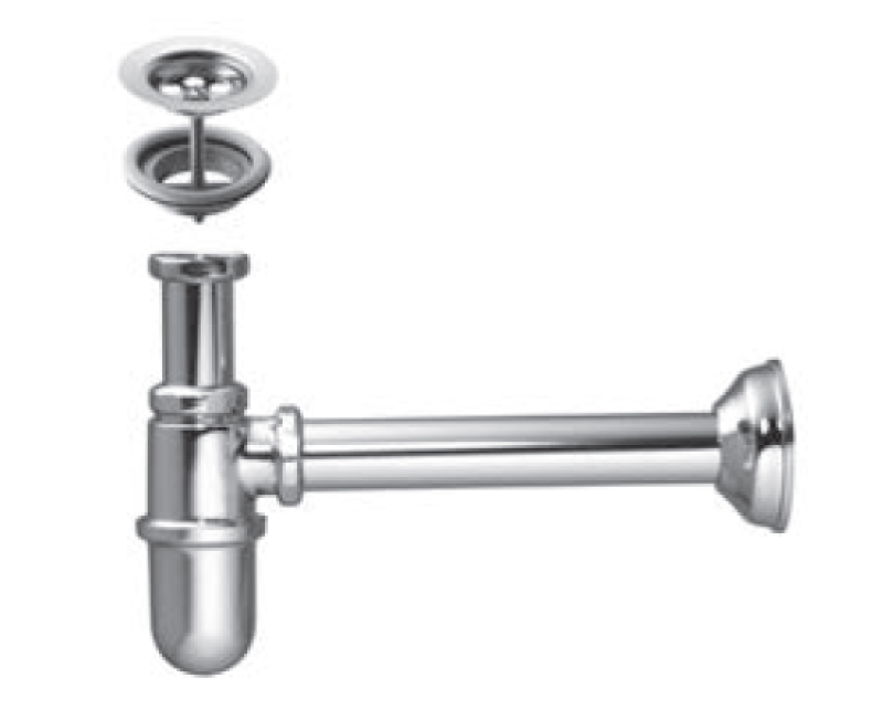 PB Unix klasičen sifon za umivalnik kovina mat črna z odtočnim setom 1208969831