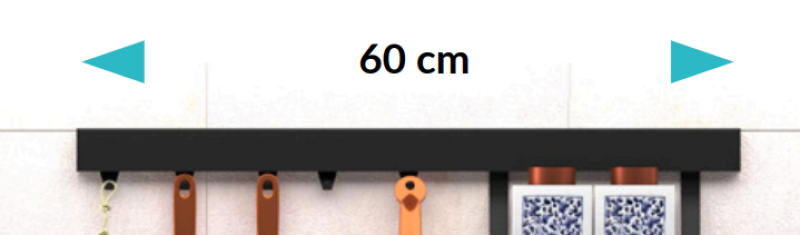 Epka Luxion Kuhinjske tirnice 60 cm Kovinske z nevidno pritrdilno črno 1208969959