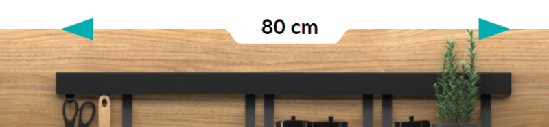 Epka Luxion Kuhinjske tirnice 80 cm Kovina s slepim pritrdilnim črnim 1208969960