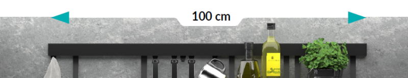 Epka Luxion Kuhinjska tirnica 100 cm Kovinska z Nevidno Pritrditvijo Črna 1208969961