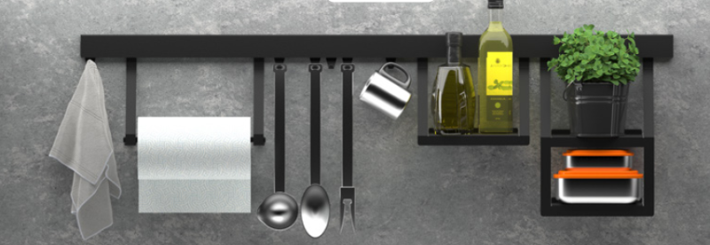 Epka Luxion Trojna Kljuka za Kuhinjske Ograje Kovinska Črna 1208969963