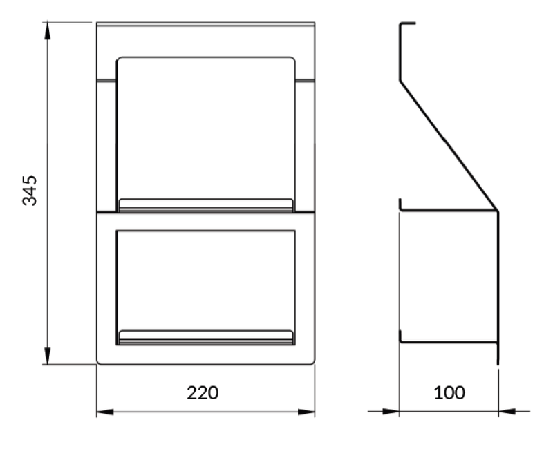 Epka Luxion Dvojna Polica za Kuhinjske Ograje Kovinska Črna 1208969967