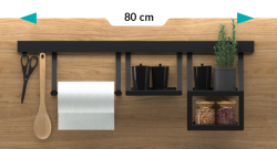 Epka Luxion Set Kuhinjske tirnice 80 cm z dodatki Kovinska z nevidno pritrditvijo Črna 1208969982