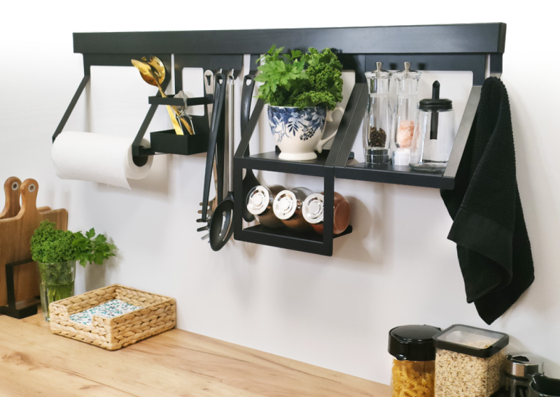 Epka Luxion Set Kuhinjske Tirnice 100 cm z Dodatki Kovina s Skritim Pritrjevanjem Črna 1208969984