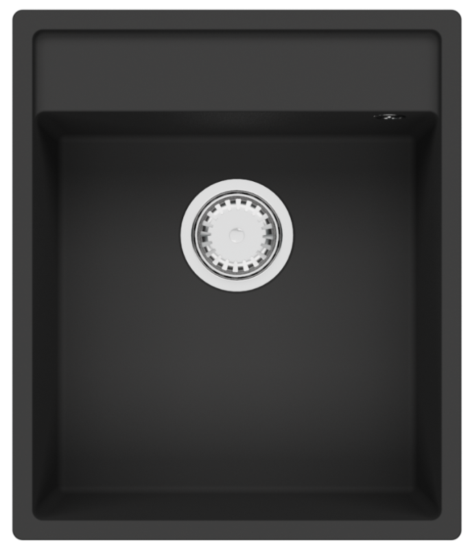 Granitni pomivalnik GraniteMy Bremen 44x52 cm Črna – Vgradnja na, pod in v ravnino z odprtino za pipo in nerjavno jeklen čep 1208969991