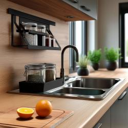 Epka Luxion Set Kuhinjske Tirnice 60 cm z Dodatki Kovinska z Skrito Pritrdilno Črno 1208969993