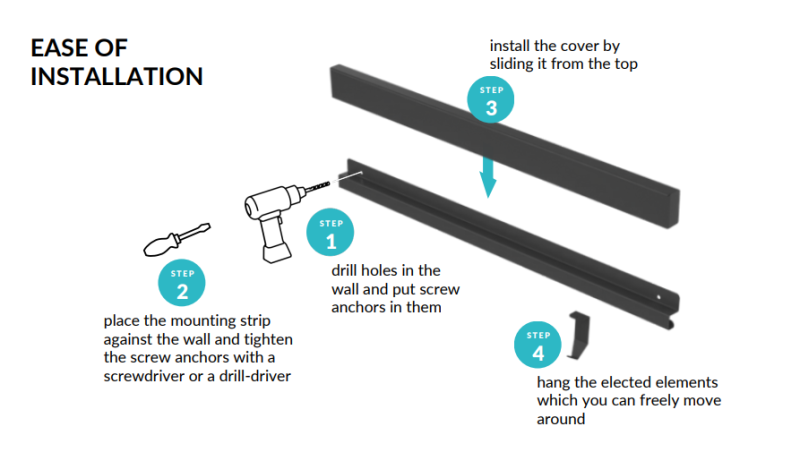 Epka Luxion Set Kuhinjske Tirnice 60 cm z Dodatki Kovinska z Skrito Pritrdilno Črno 1208969993